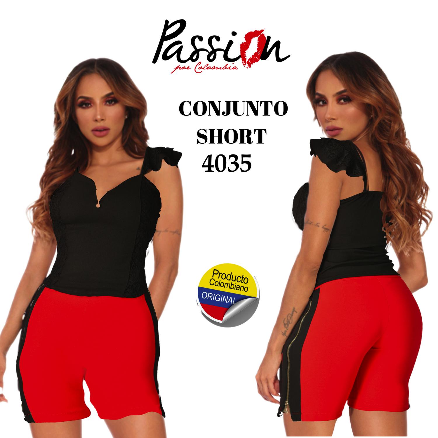 Conjunto Short Colombiano con Decorado Lateral